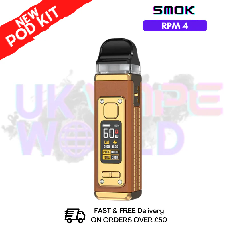 Brown Leather Smok Rpm 4 Pod Kit + Free Nic Salt