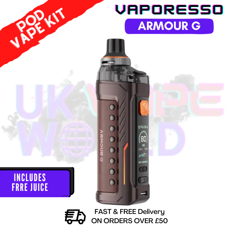 Brown Vaporesso Armour G Pod Kit + Free 100ML