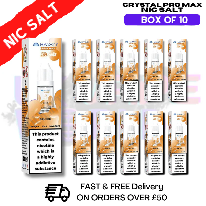 Bru Ice Hayati Crystal Bar Pro Max Box Of 10 Nic Salts