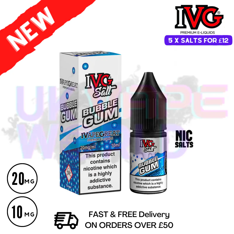 Bubblegum IVG Salt 10ml Nic Eliquid