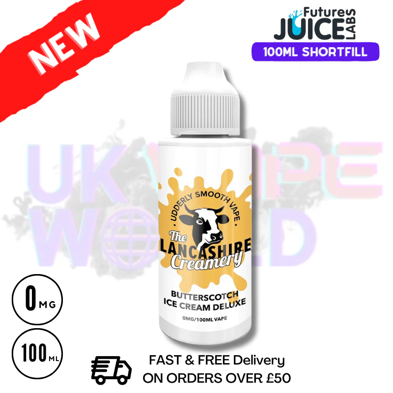 The Lancashire Creamery Butterscotch Ice Cream Deluxe Eliquid 100ml