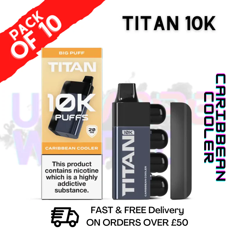 Caribbean Cooler - Titan 10K Prefilled Vape Kit Box Pack Of 10