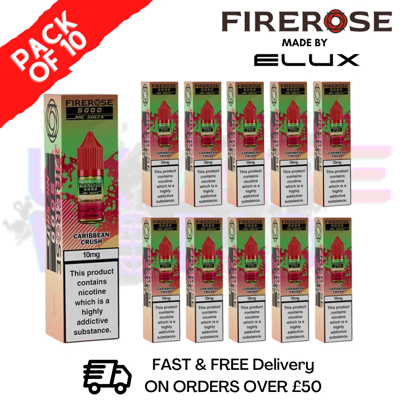 Caribbean Crush Firerose 5000 Nic Salt Box Of 10
