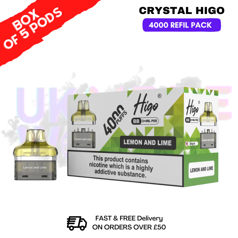 Strawberry Watermelon Crystal Higo 4000 REFIL Pods BOX OF 5
