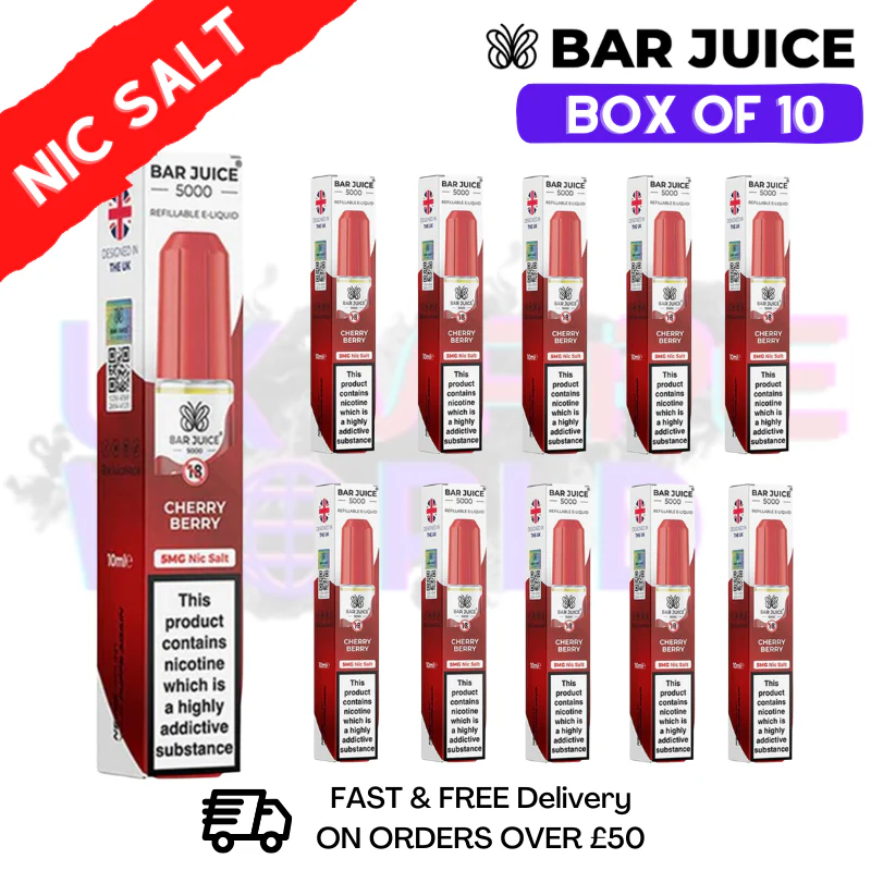 Cherry Berry Bar Juice 5000 Nic Salt | Box of 10 | ONLY £13.99