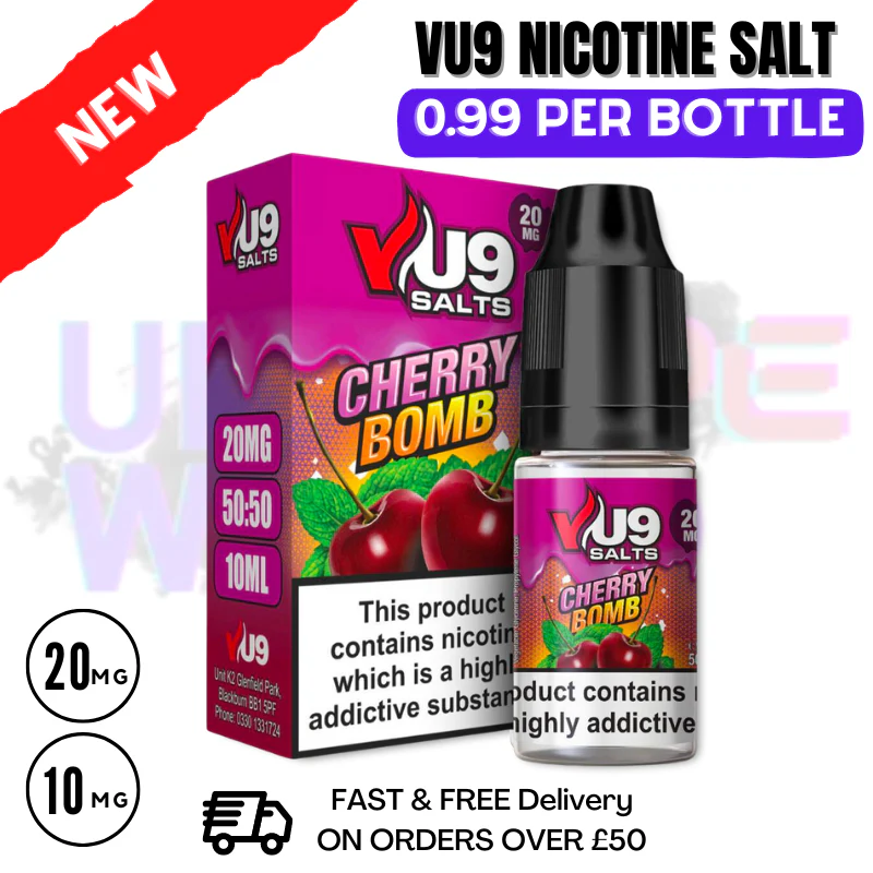 Cherry Bomb Pod Nic Salt 10ml Nicotine E Juice by VU9 - 99p Eliquid