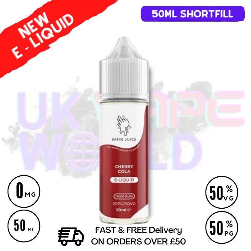 Cherry Cola EFFIN Juice 50ML Shortfill Eliquid - ONLY £4.00