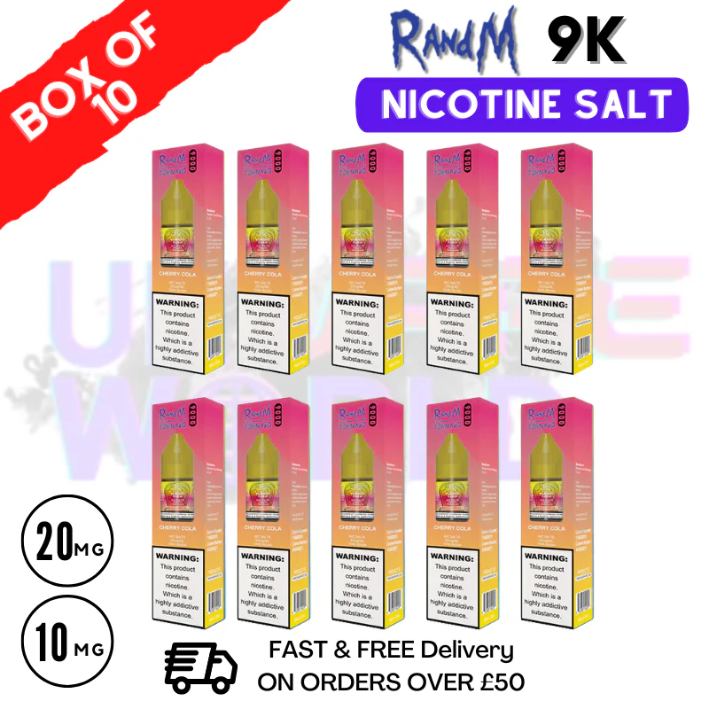 Cherry Cola RandM 9000 Tornado Nic Salt Pack / Box of 10 - £16.99