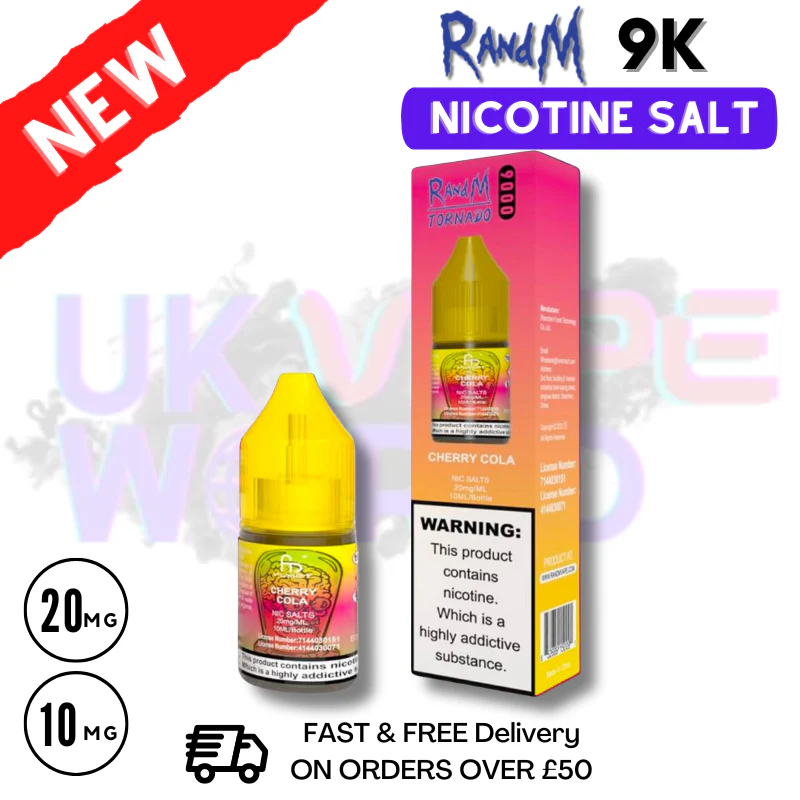 Cherry Cola RandM Tornado 9000 Nic Salt 10ml eLiquid - £1.99