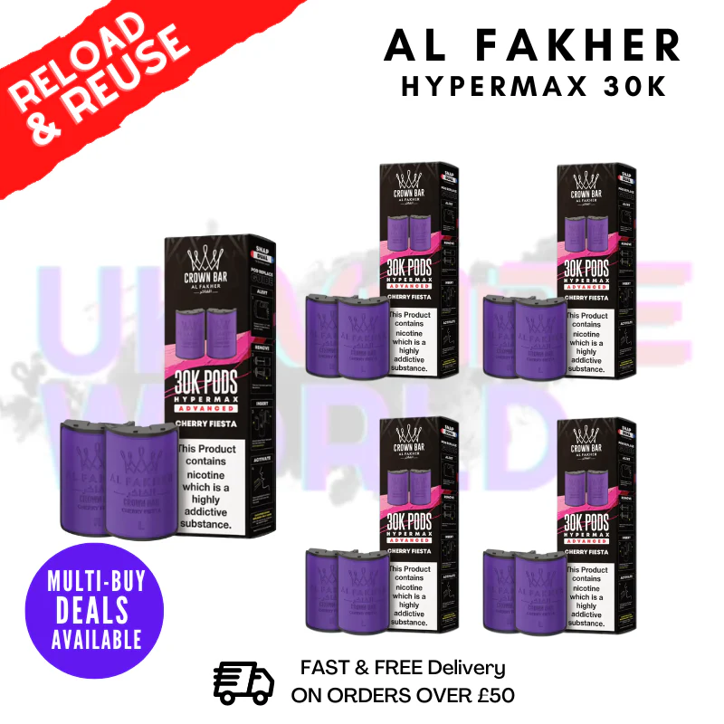 Cherry Fiesta AL Fakher 30K Box Of 5 Replacement Pods