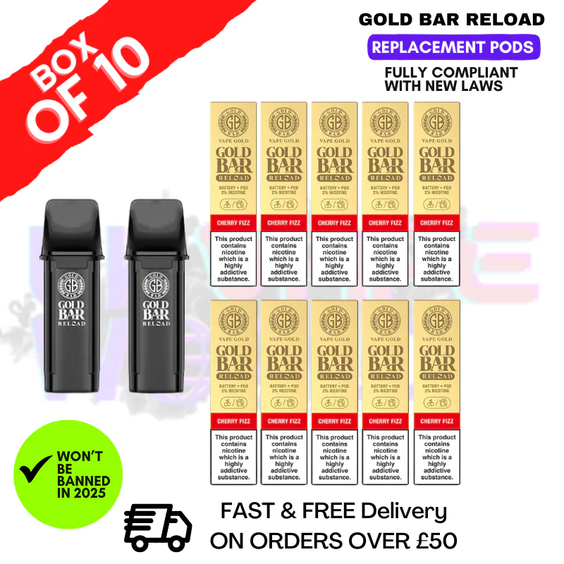 Cherry Fizz Gold Bar Reload Prefilled Pods Box of 10