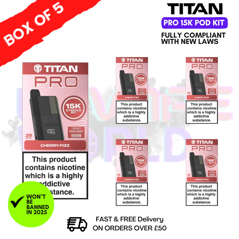 Cherry Fizz Titan Pro 15K Pod Kit Box of 5