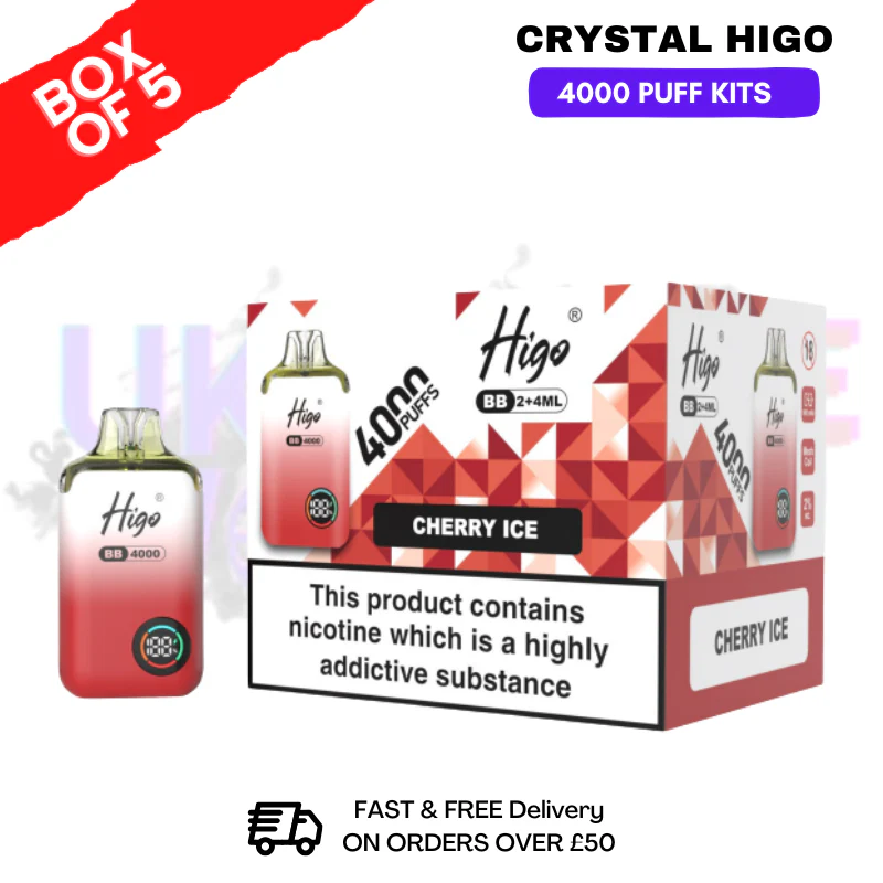 Cherry ICE Crystal Higo 4000 Pod Kits Box Of 5