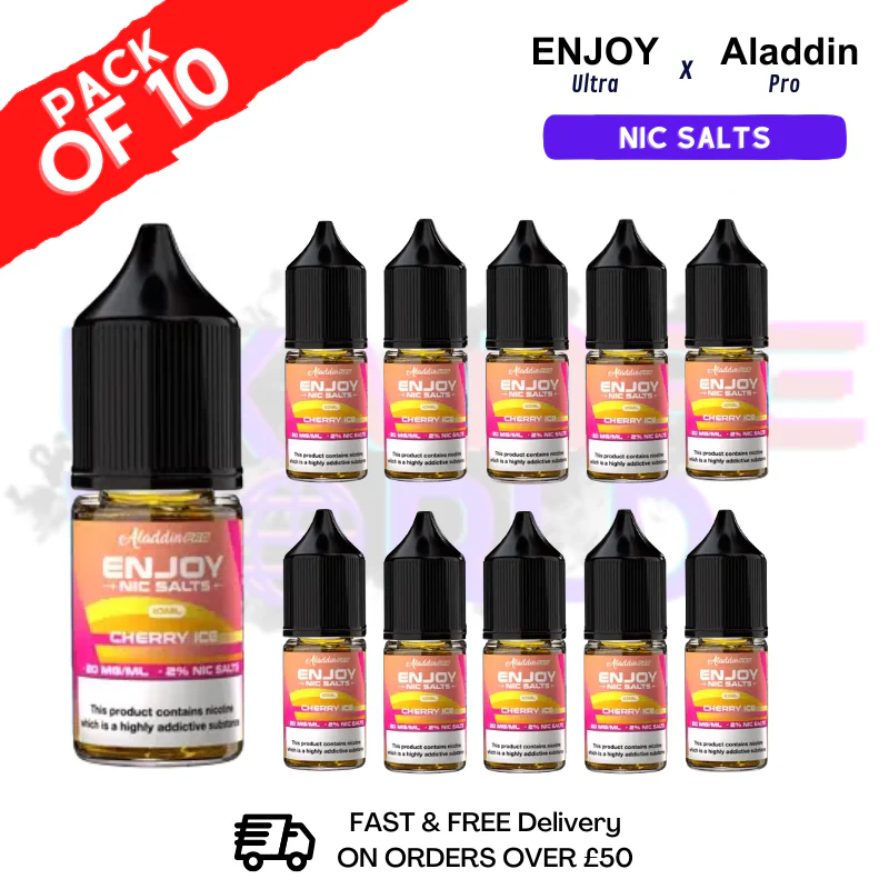 Cherry ICE Enjoy Ultra X ALADDIN Nic Salt Box Of 10