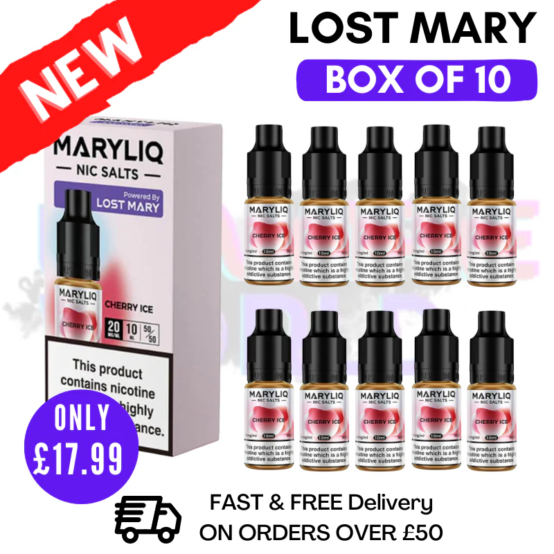 Cherry Ice MaryLiq Nic Salt BOX OF 10
