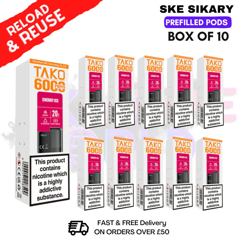 Cherry ICE SKE Sikary 6K Replacement Pods Box Of 10