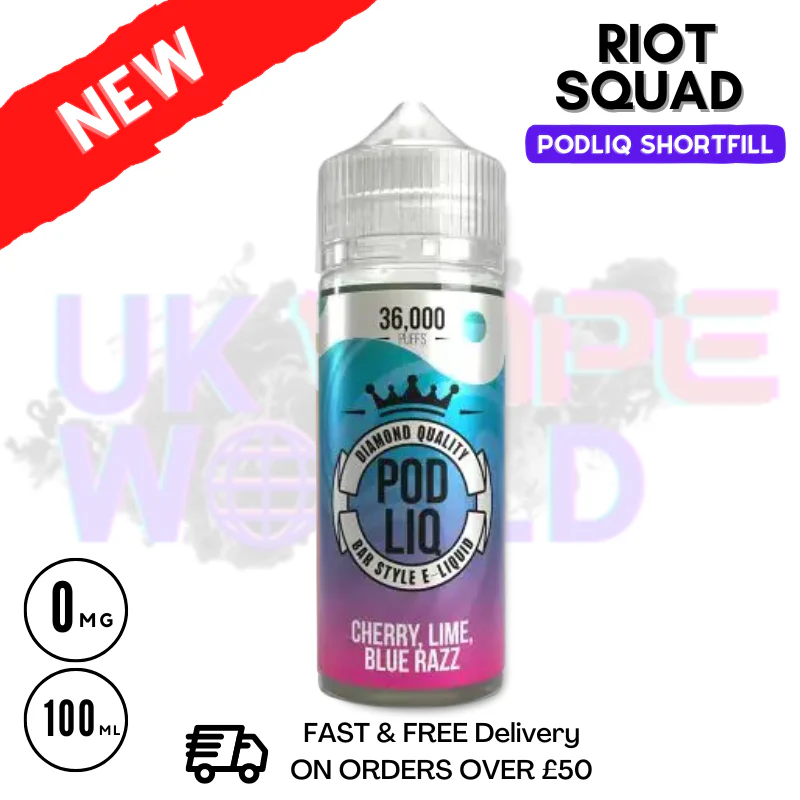 Cherry Lime Bluerazz Riot Squad Pod Liq Shortfill Juice 80ML Eliquid