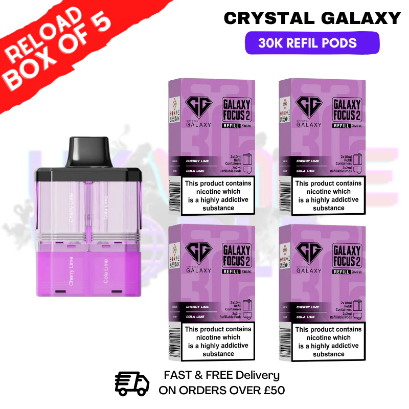 Cherry Lime Crystal Galaxy 30K Replacement Pods Box Of 5