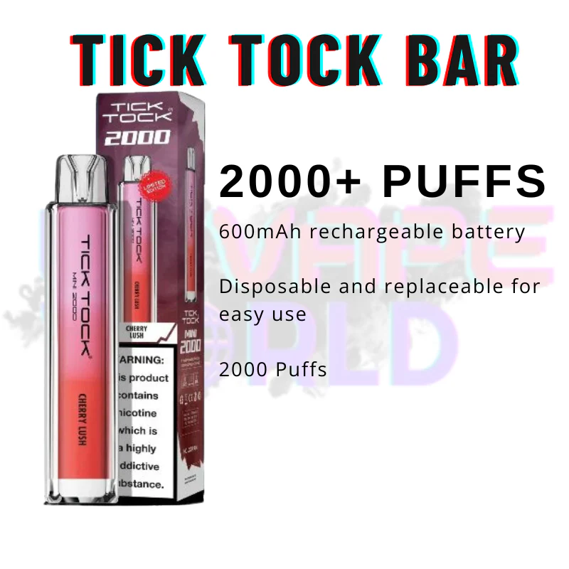 Cherry Lush Tick Tock Mini 2000 Puff Kit - Image 3