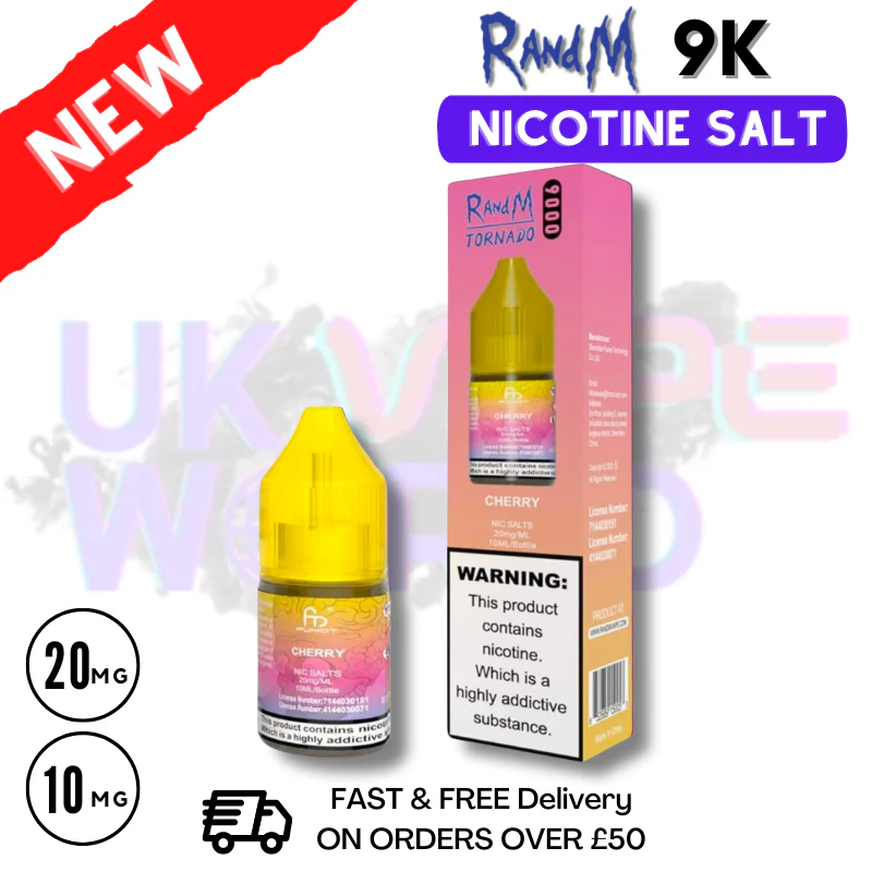 Cherry RandM Tornado 9000 Nic Salt 10ml eLiquid - £1.99