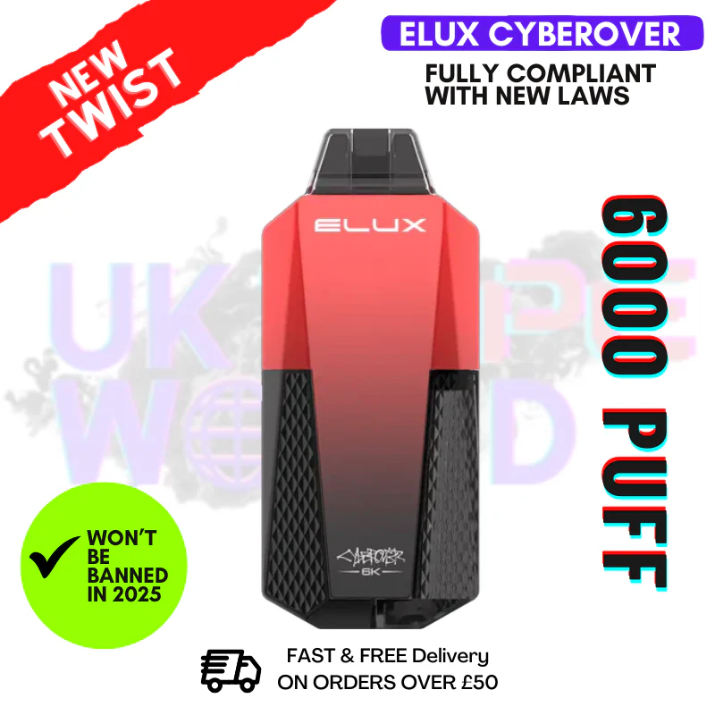 Cherry Sour Raspberry Elux CyberOver 6000 Puff 6K Kit