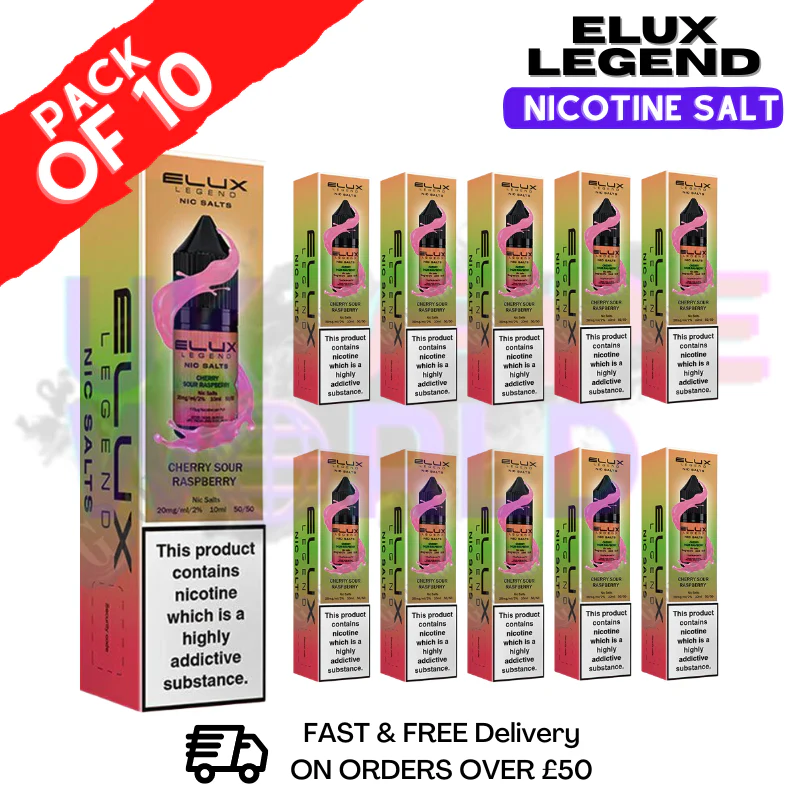 Cherry Sour Raspberry Elux Legend Nic Salt Pack / BOX OF 10