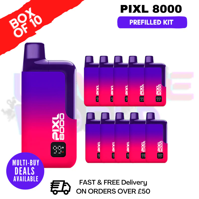 Cherry Sour Raspberry Pixl 8000 Kits Box Of 10