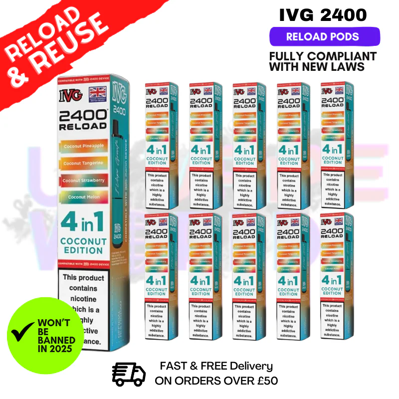 Coconut Edition IVG 2400 RELOAD Pods - Box Of 10