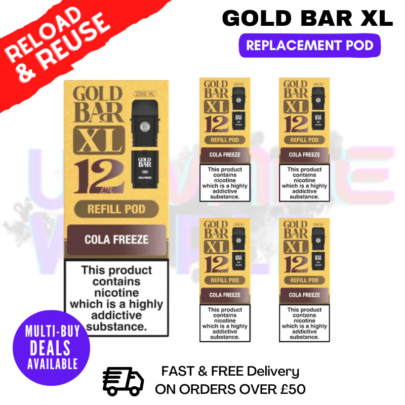 Cola Freeze Gold Bar XL REFIL Pods Box Of 5