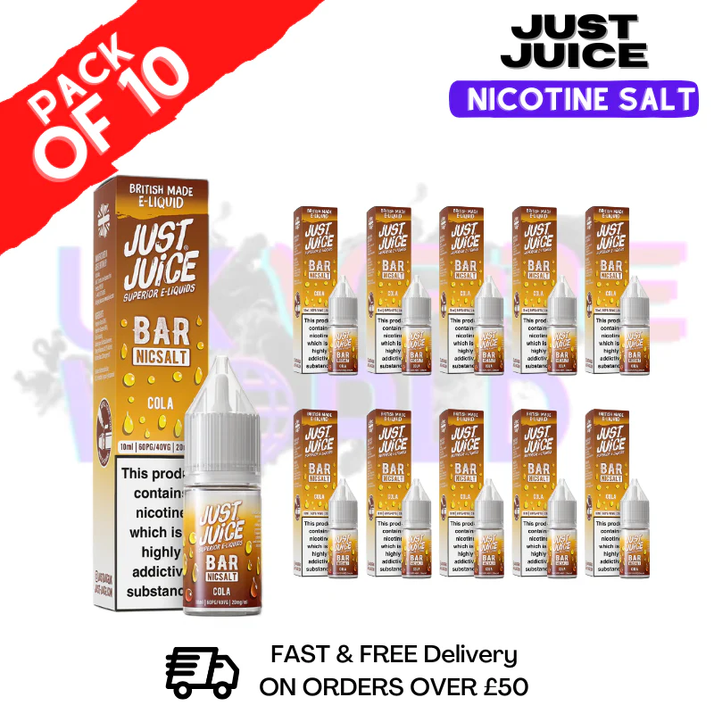 Cola Just Juice Nic Salt Box Of 10 - ONLY £17.99