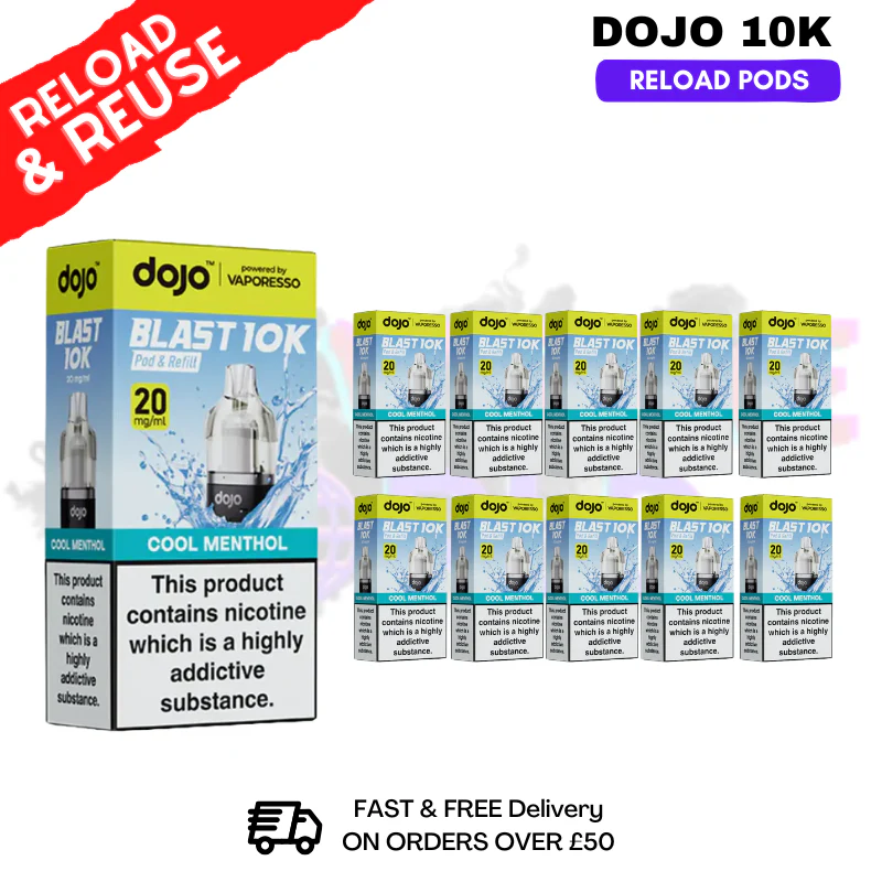 Cool Menthol Dojo Blast 10K Replacement Pods Box Of 10