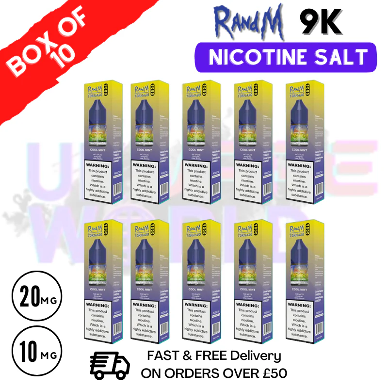 Cool Mint RandM 9000 Tornado Nic Salt Box of 10 - £15.99