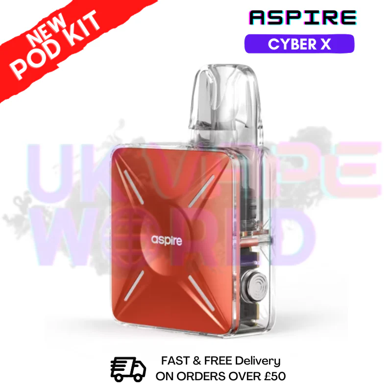 Coral Orange Aspire Cyber X Pod Kit + Free Nicsalt