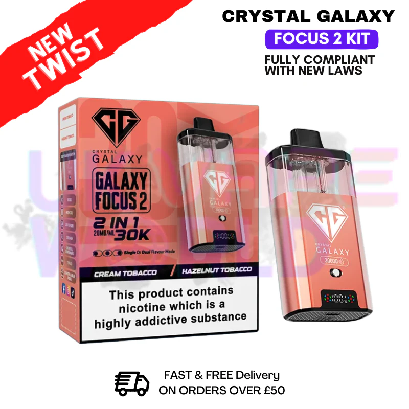 Cream Tobacco Crystal Galaxy 30K Focus 2 Puff Kit