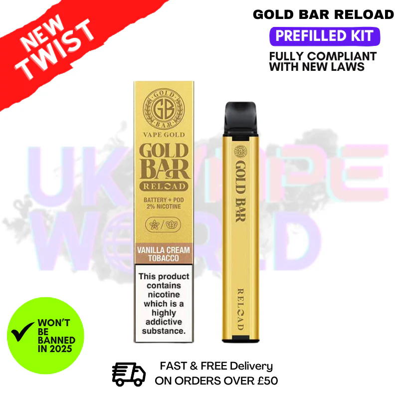 Vanilla Cream Tobacco Gold Bar Reload Prefilled Pod Kit