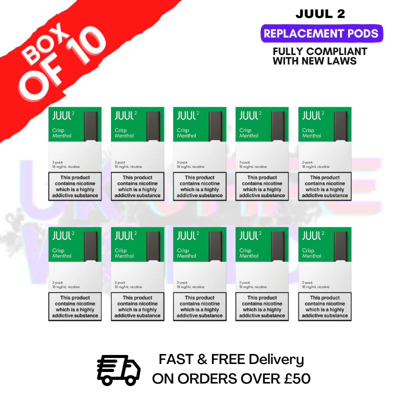 Crisp Menthol Juul 2 Pods Box of 10 - £52.99