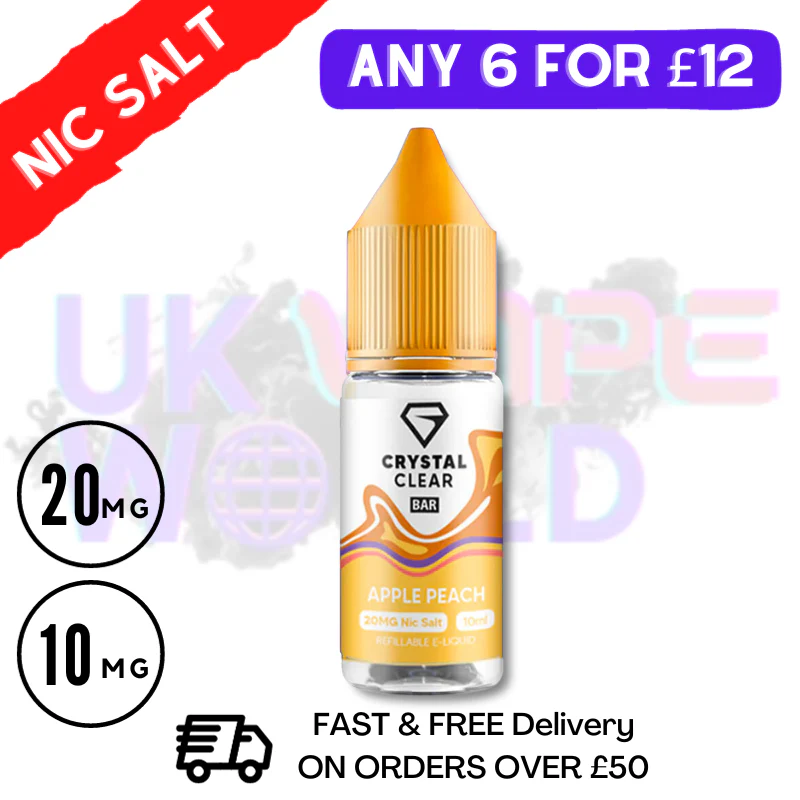 Crystal Clear 'Apple Peach' Bar Nic Salt
