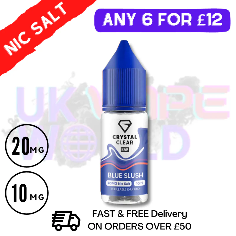 Crystal Clear 'Blue Slush' Bar Nic Salt