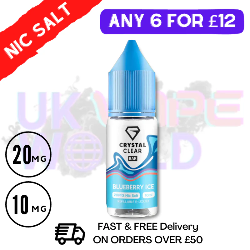 Crystal Clear 'Blueberry ICE' Bar Nic Salt