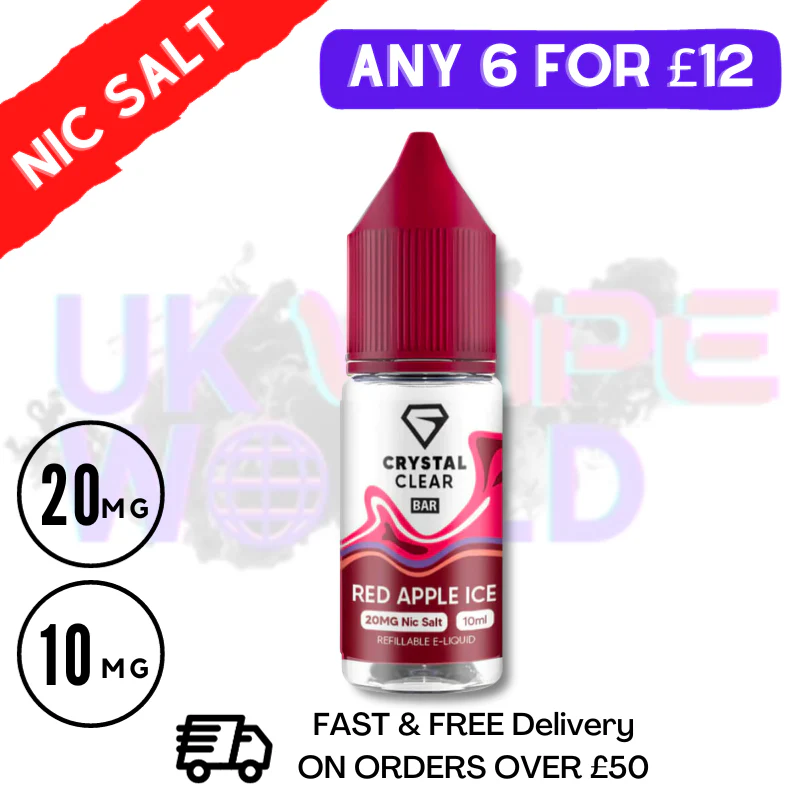 Crystal Clear 'Red Apple ICE' Bar Nic Salt