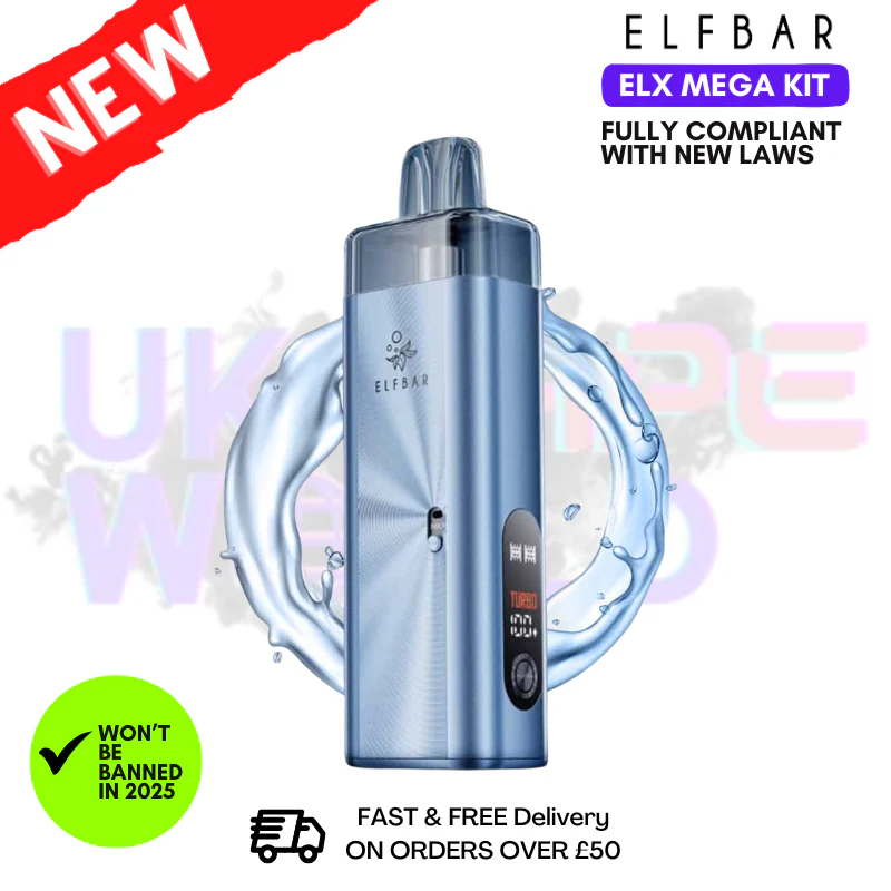 Cyan Elf Bar ELX Mega Kit + Free Mega Pod