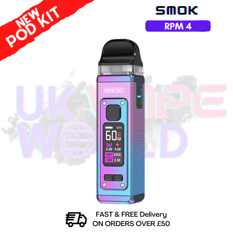 Cyan Pink Smok Rpm 4 Pod Kit + Free Nic Salt