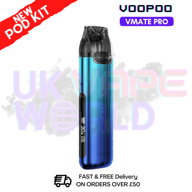 Blue Voopoo Vmate Pro 25W Pod Kit - Free NicSalt