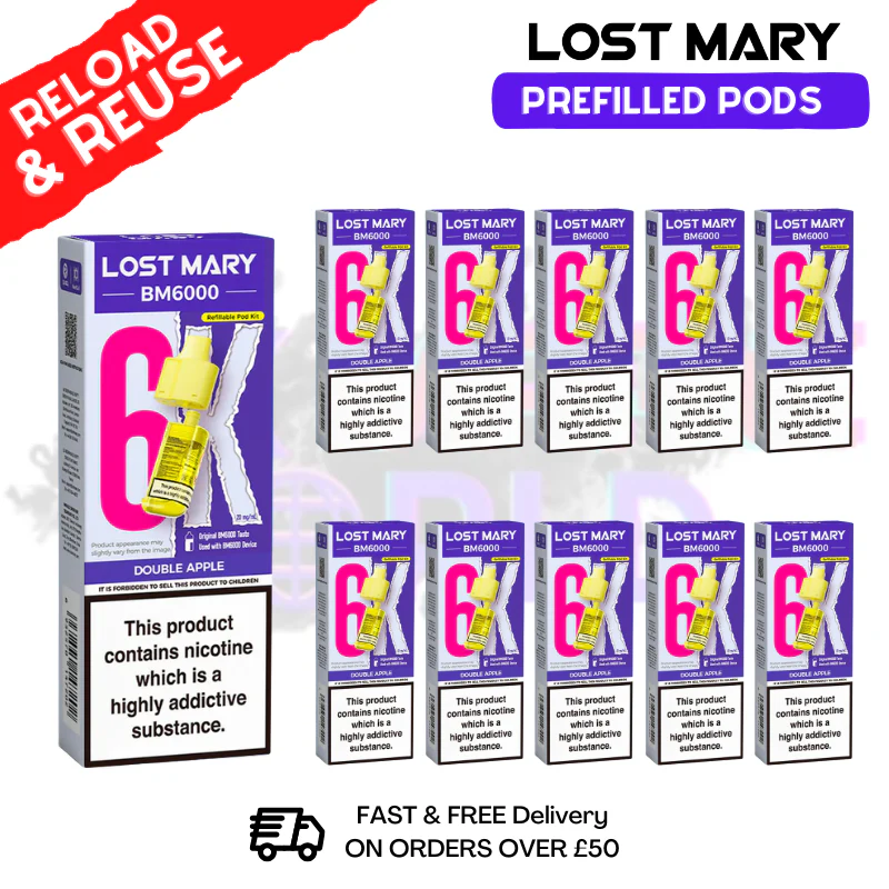Double Apple Lost Mary BM6000 Replacement Pods BOX OF 10