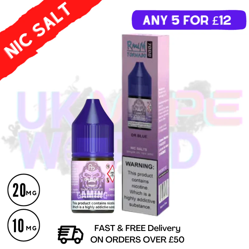 DR BLUE - RandM Tornado 7000 Nic Salt 10ML eLiquid - Image 2