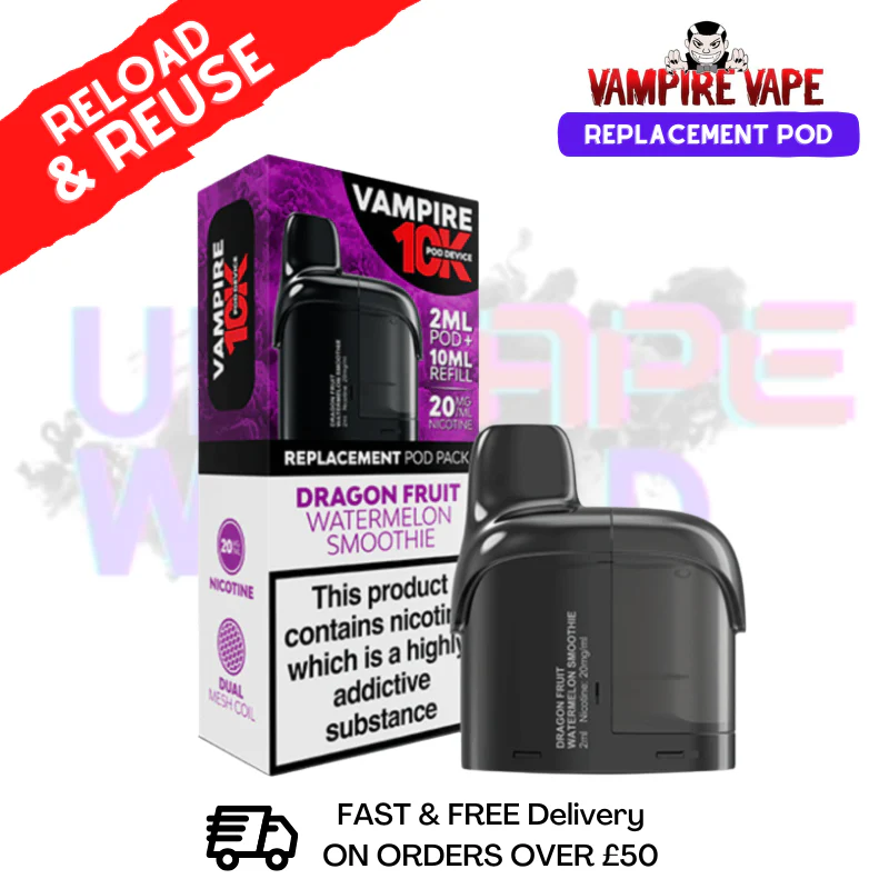 Dragon Fruit Melon Smoothie Vampire Vape 10K Prefilled Pod