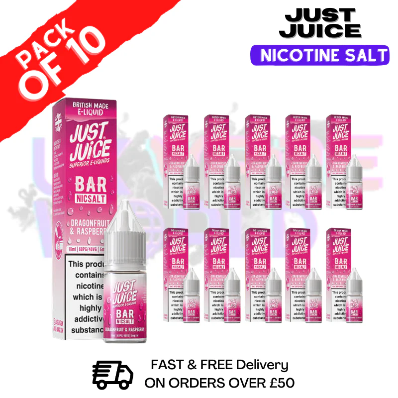 Dragonfruit Raspberry Just Juice Nic Salt Box Of 10 - ONLY £17.99