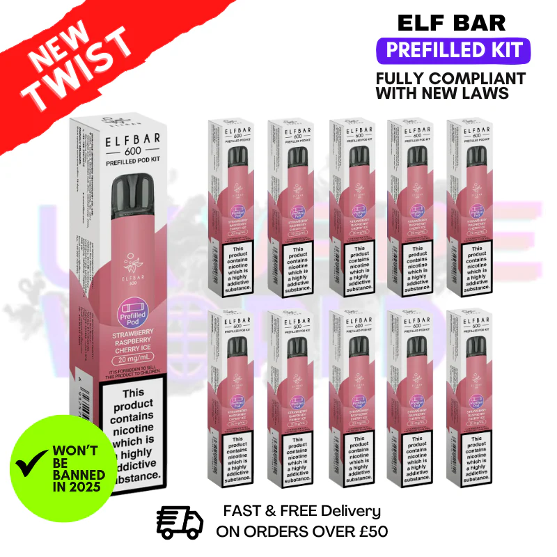 Elf Bar Strawberry Raspberry Cherry Ice Box of 10
