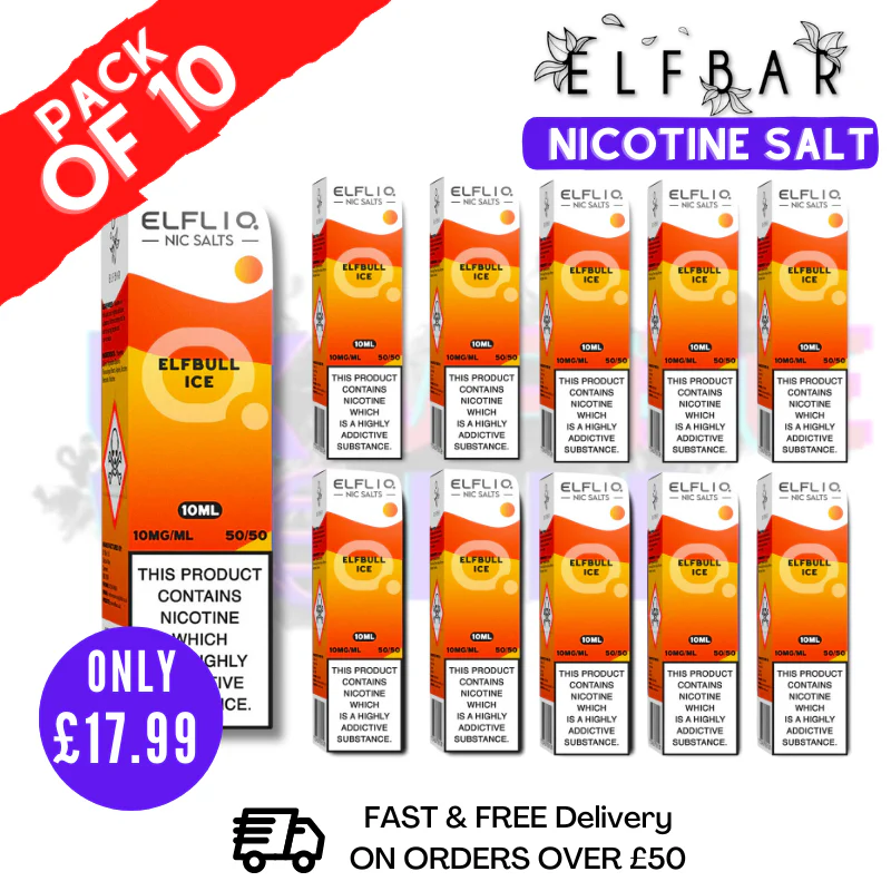 Elfbull ICE ElfLiq Nic Salt BOX OF 10 - ONLY £17.99