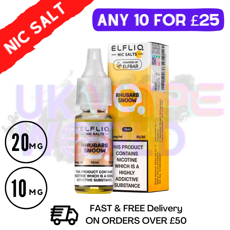 ElfLiq 'Rhubarb Snoow' Nic Salt 10ML eLiquid